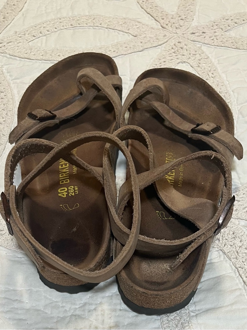 Birkenstock Women’s Taupe Leather Wrap Sandal Yara strappy - Picture 5 of 7